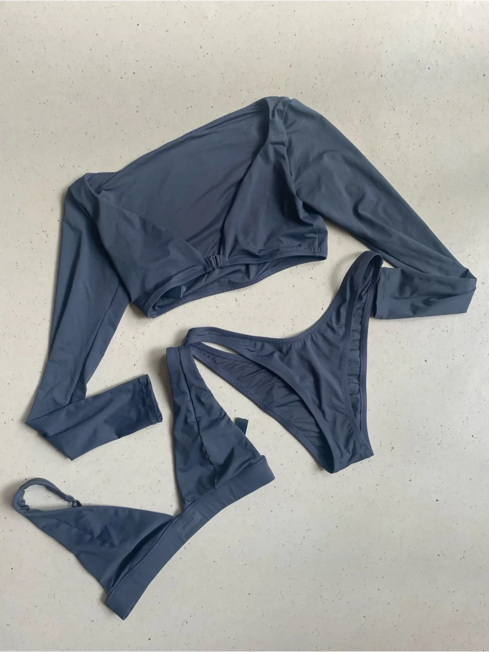 SKIMS Women's 3-Piece Swim Set in Slate Blue